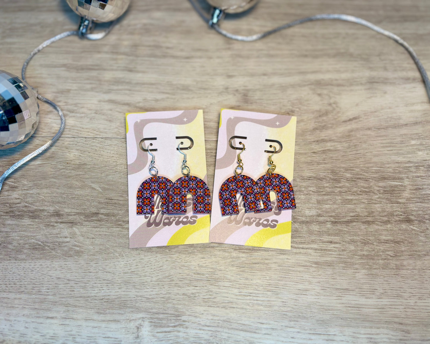 Purple Punch Arch Dangles - Acrylic Earrings