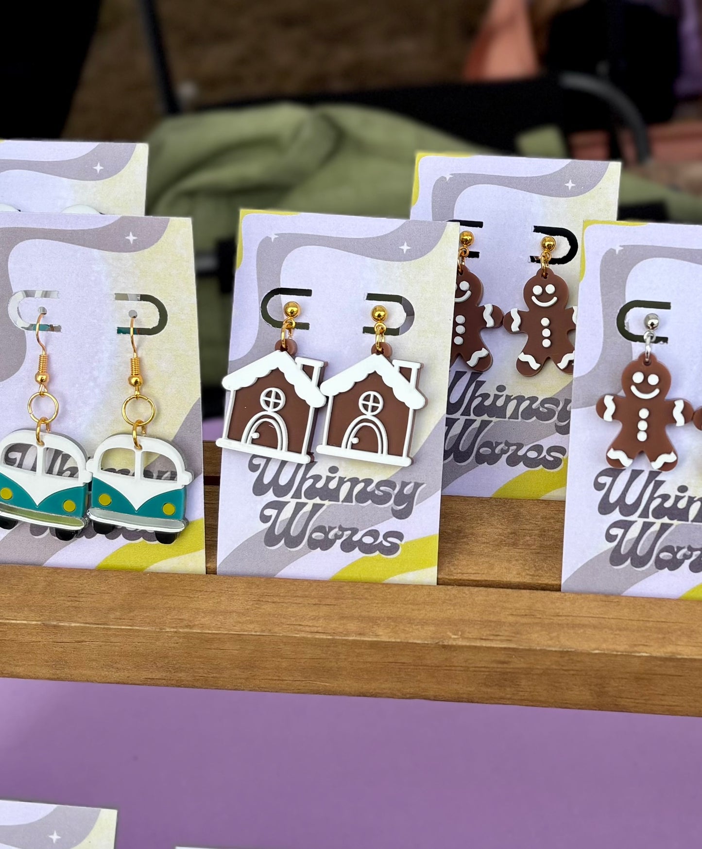 Gingerbread House Dangles - Acrylic Earrings