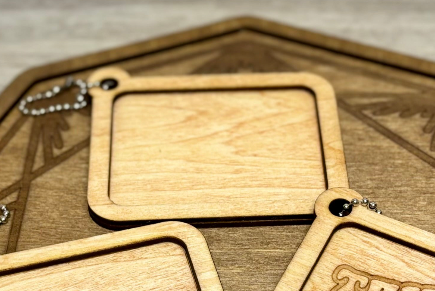 “Mini Trays” KEYCHAINZ - Natural Wood Keychain