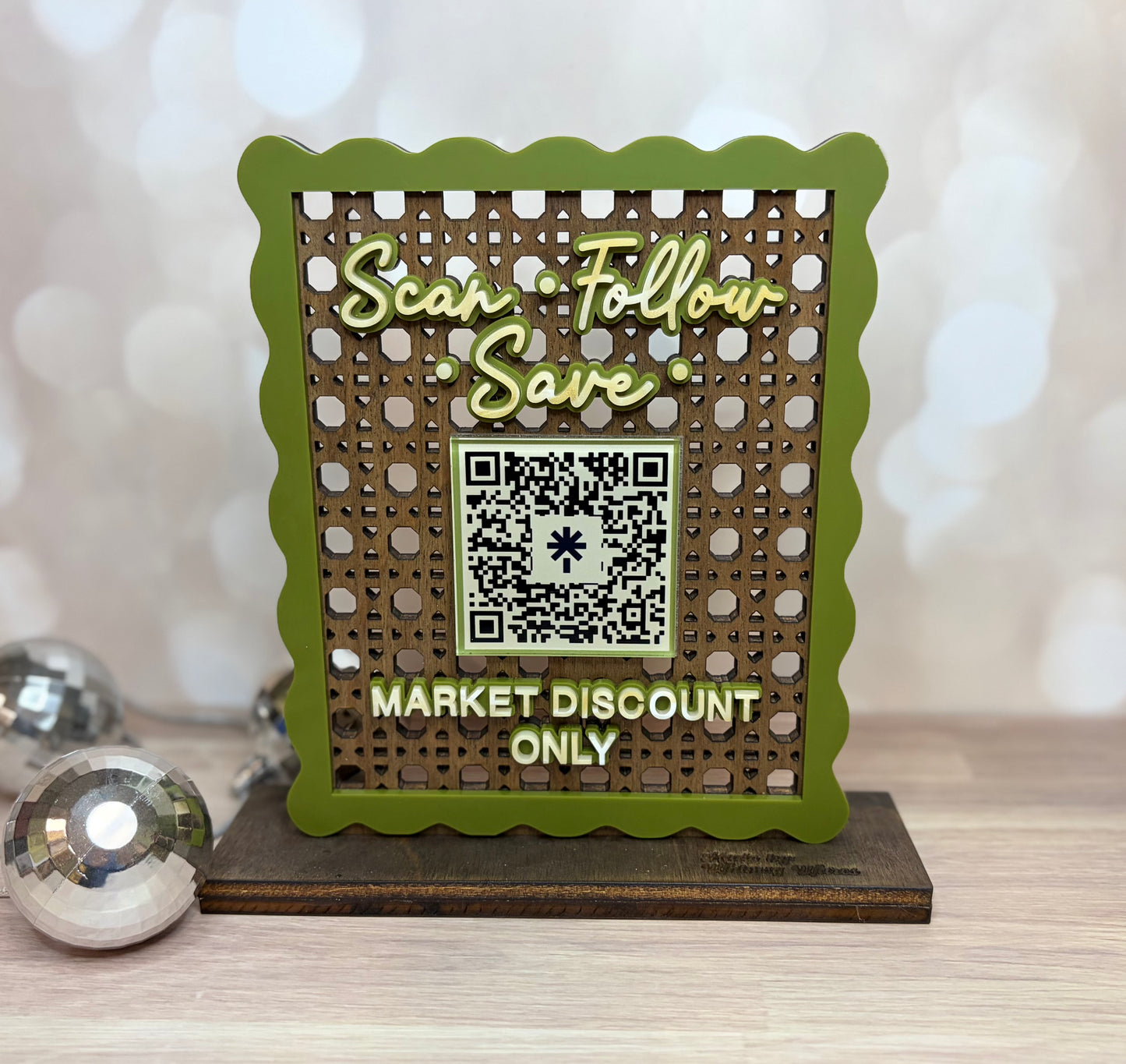 “Scan, Follow, Save” Custom QR Code Sign - Vendor Sign