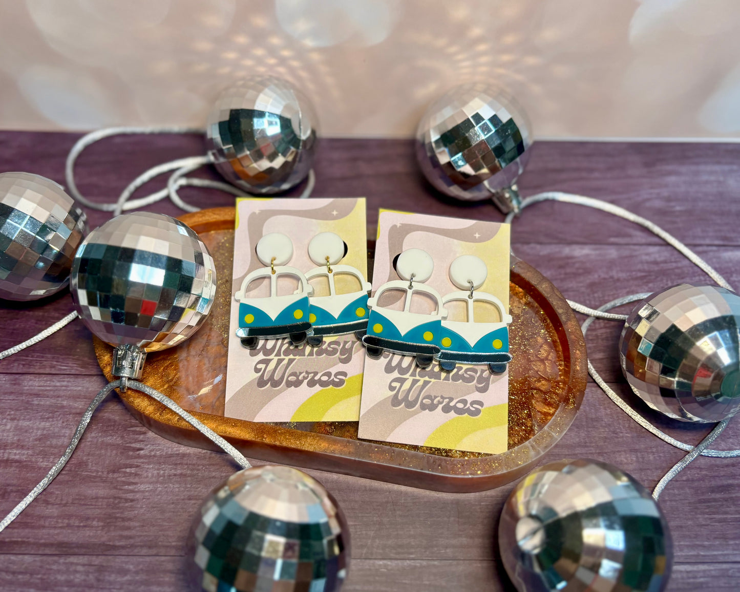 Whimsy Wagon Drop Dangles - Acrylic Earrings