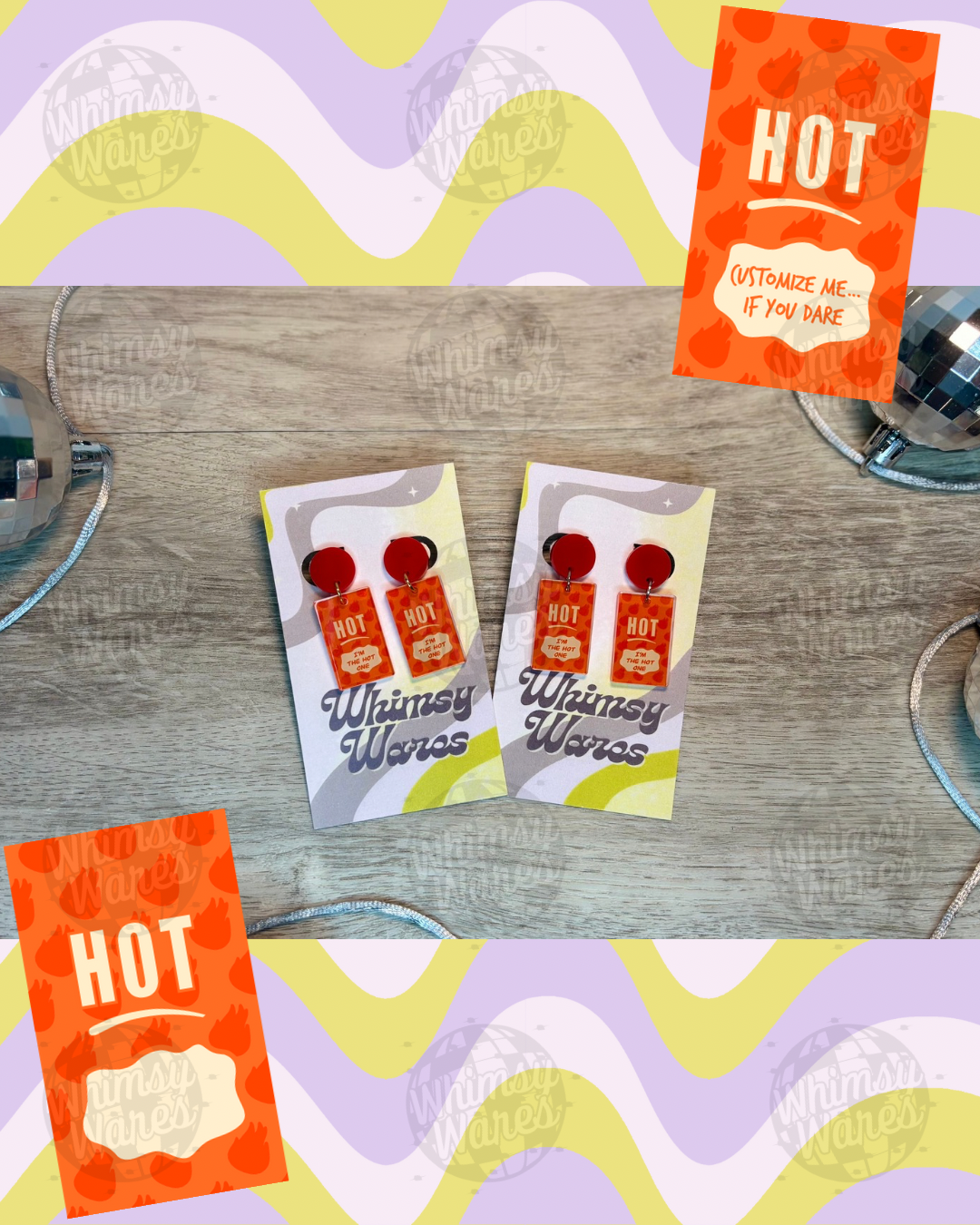 Custom Saucy Dangles - Acrylic Earrings
