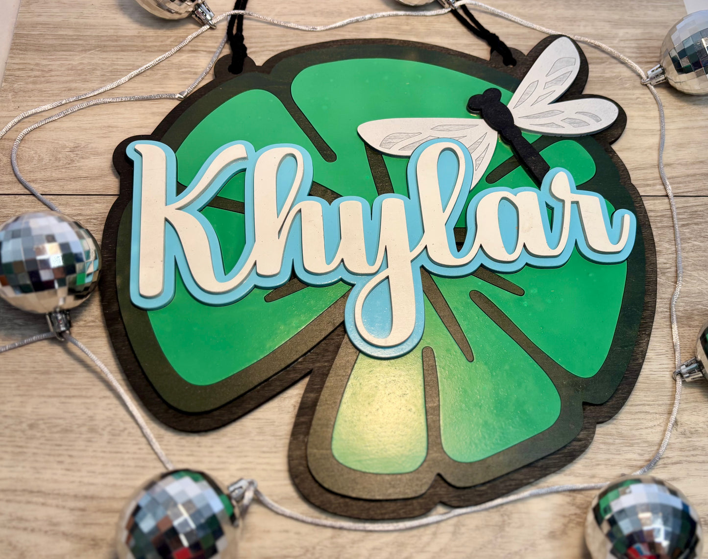 Custom Sign - Lily Pad & Dragonfly