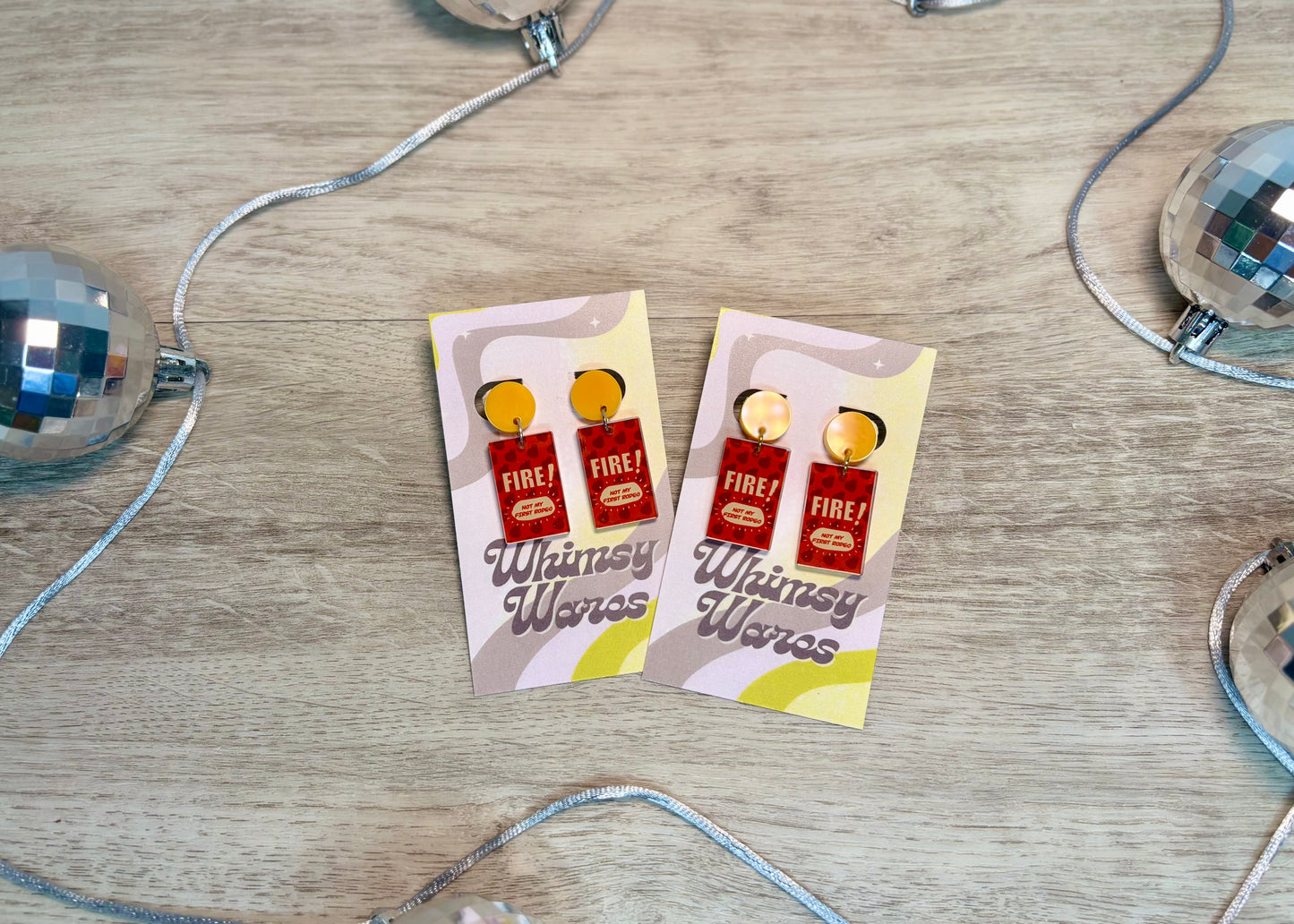 Fire! Saucy Drop Dangles - Acrylic Earrings