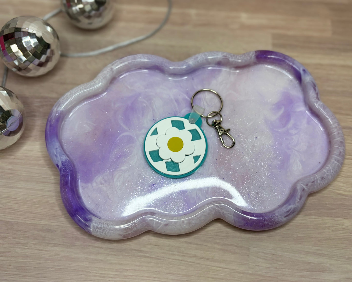 Flower Checker Bag Charms