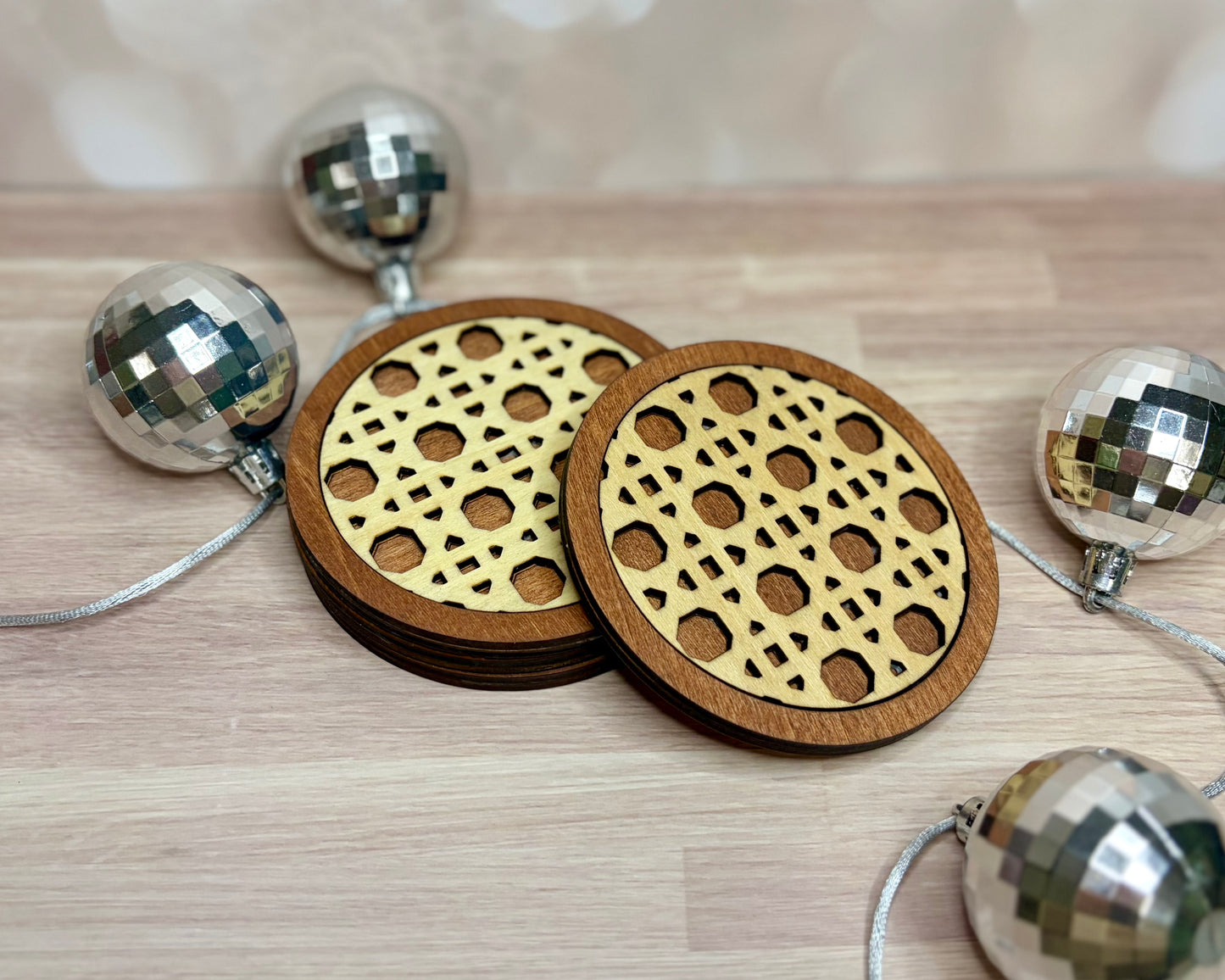 Made to Order Rattan Coaster Set - Wood Coasters