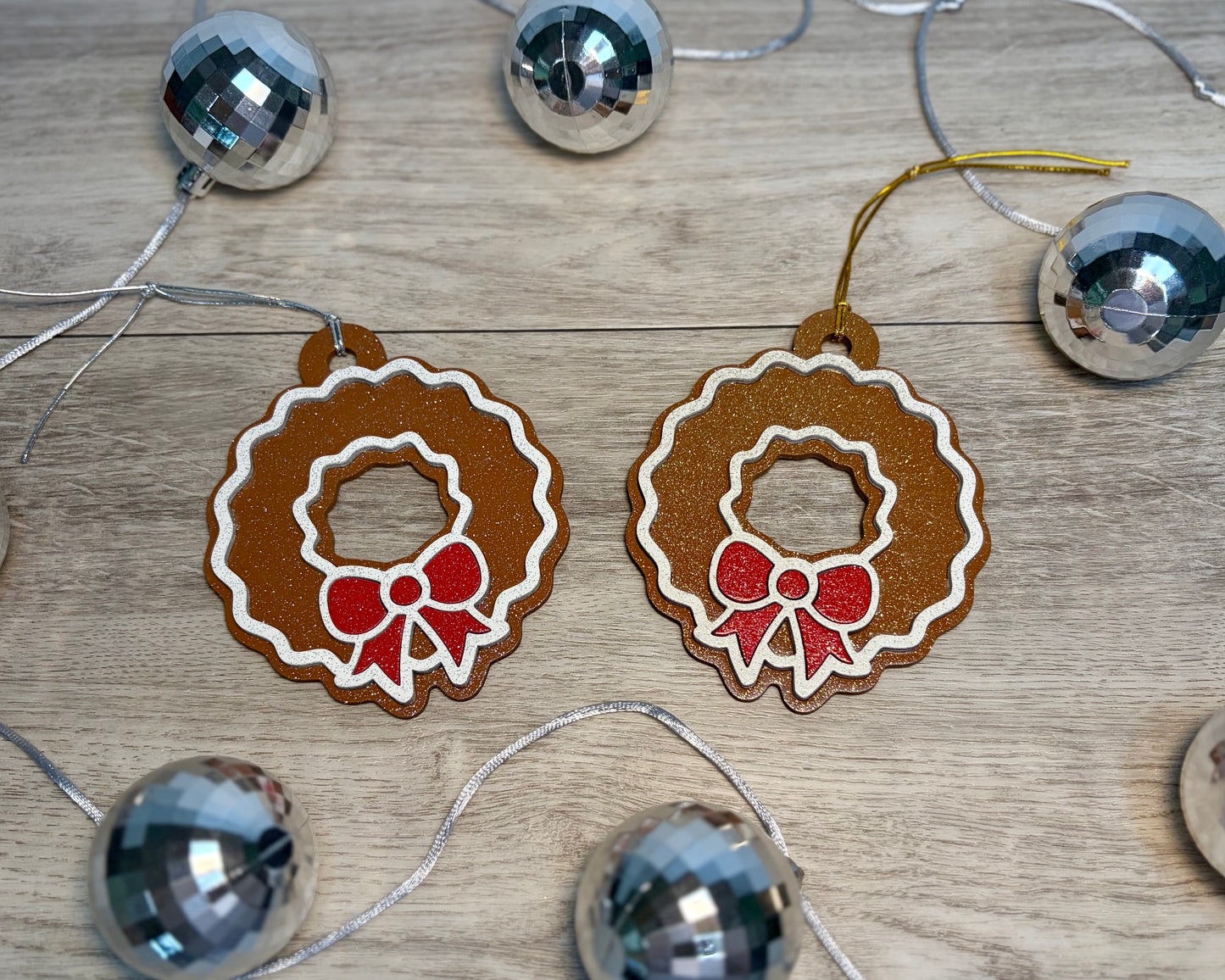 Glitter Gingerbread Ornaments - Wood Ornaments