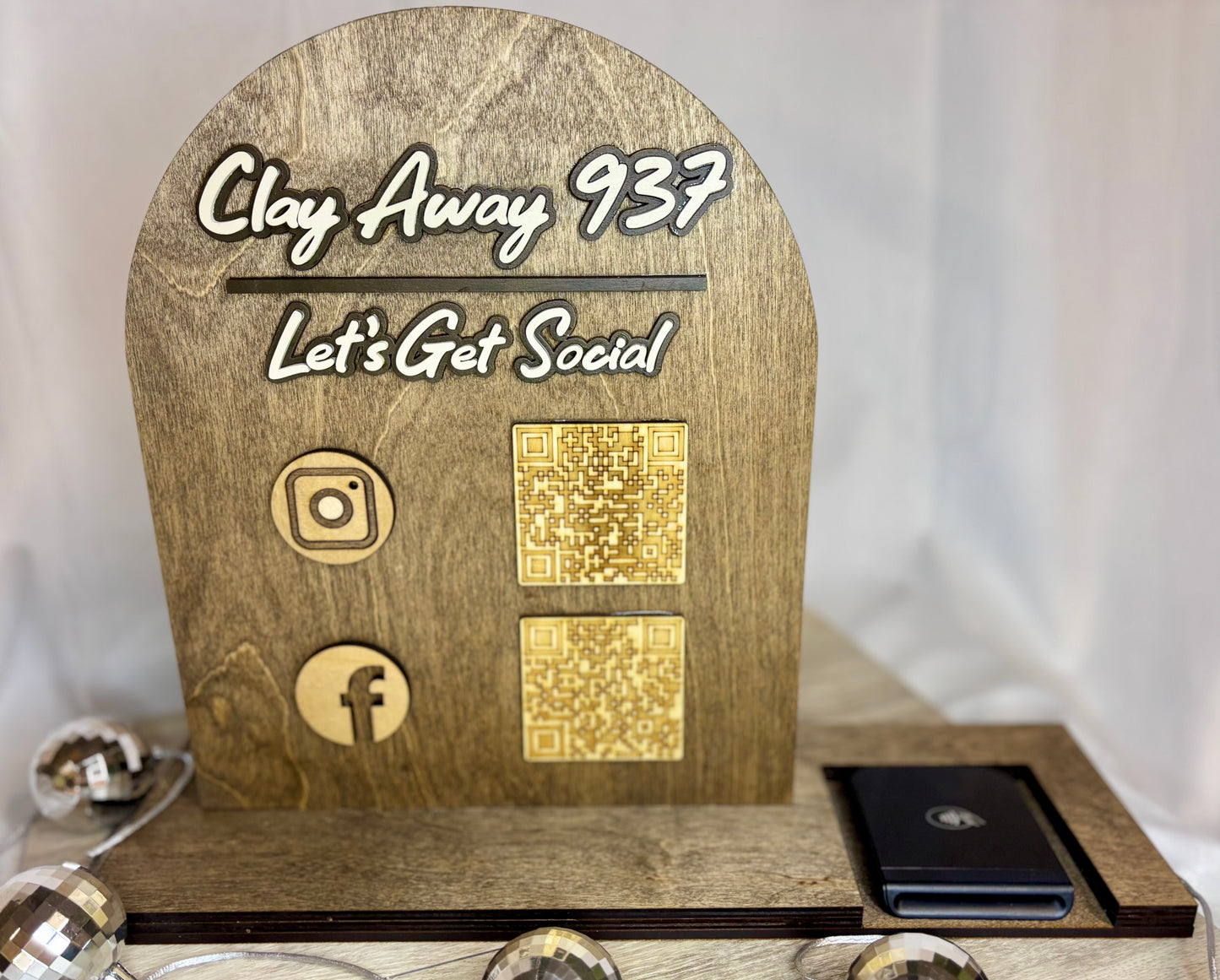 “Clay Away” Custom Hanging Sign & Checkout Stand - Vendor Sign