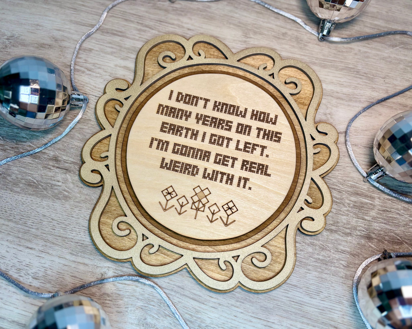 Engraved Cross Stitch Quotes - Wall Decor