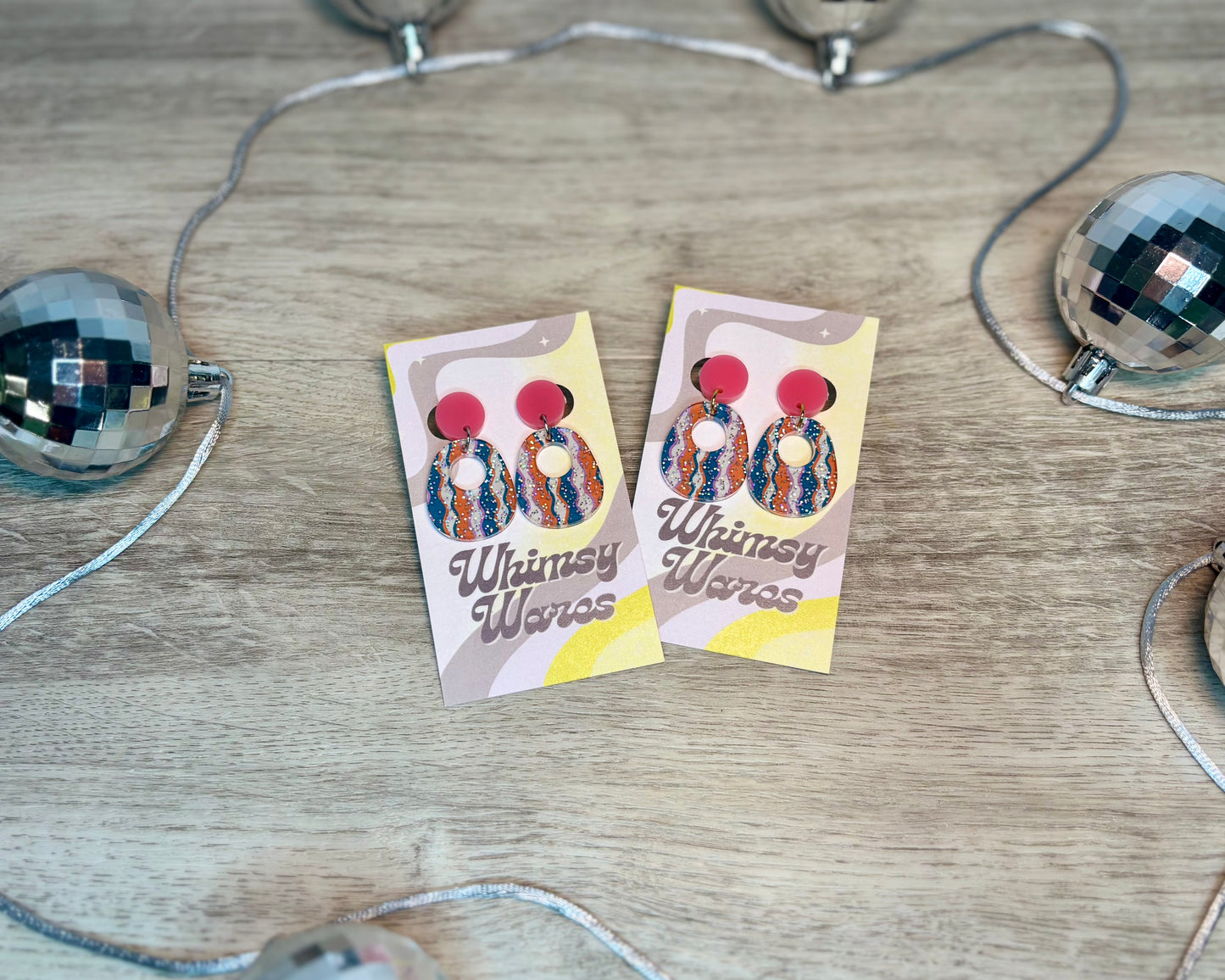 Summer Wave Drop Dangles - Acrylic Earrings
