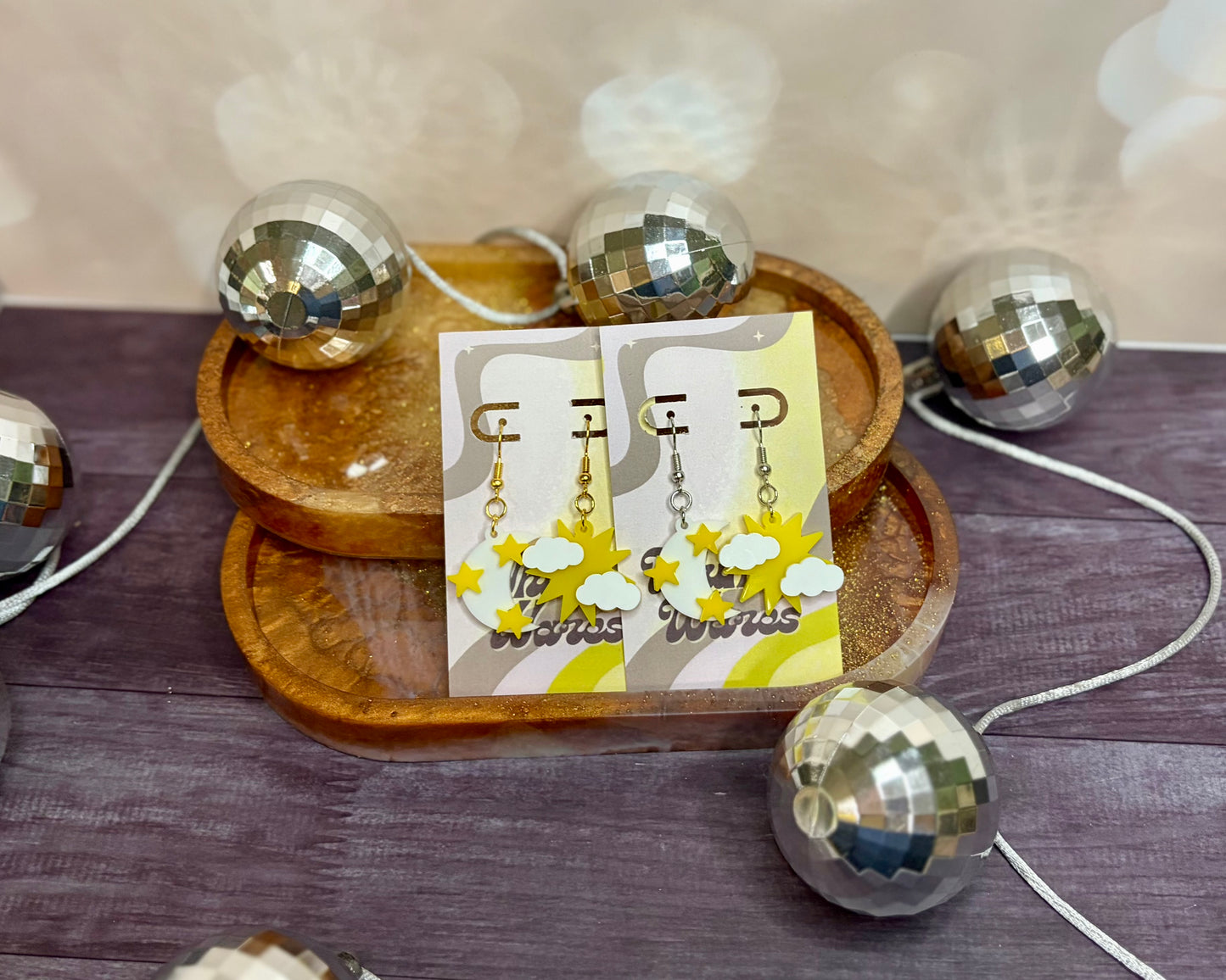 Sunny Days & Starry Nights Dangles - Acrylic Earrings
