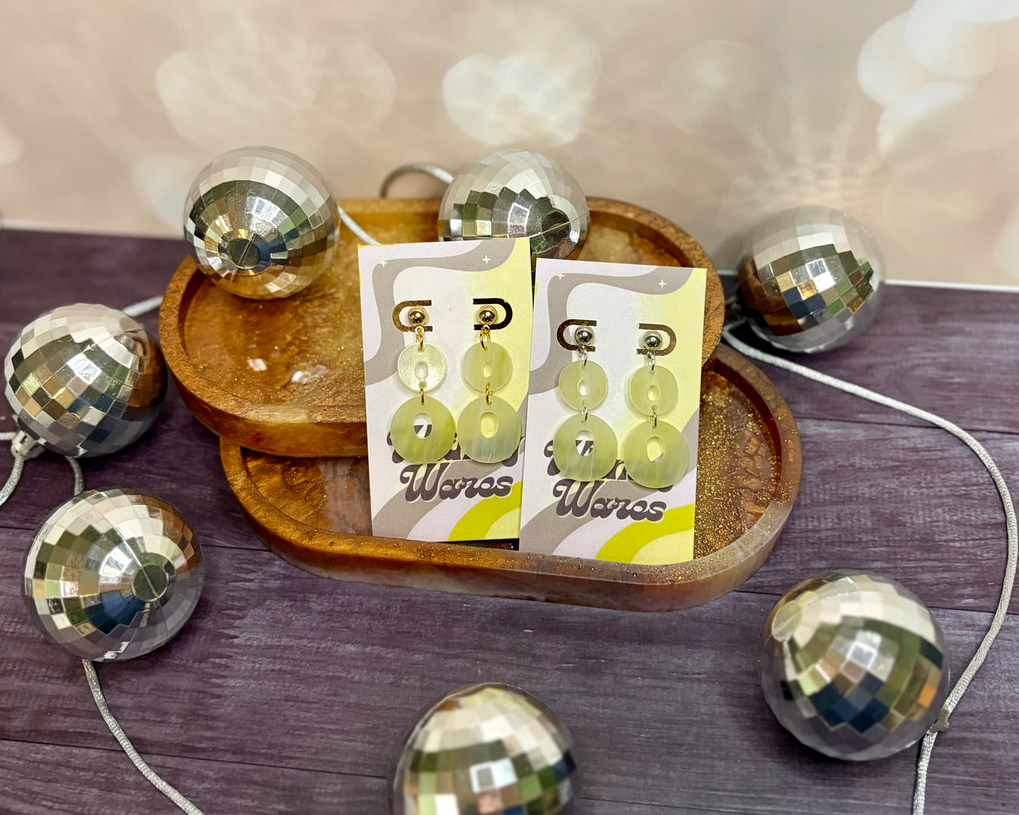 Jade Quartz Mod Double Dangles - Acrylic Earrings