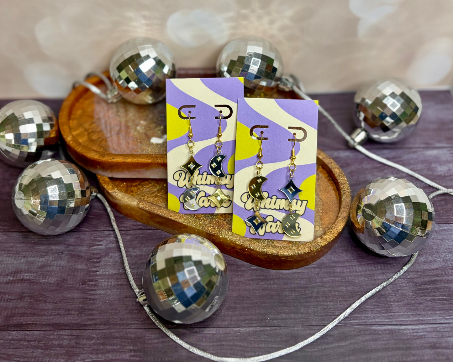 Moon Magic Mirror Dangles - Acrylic Earrings