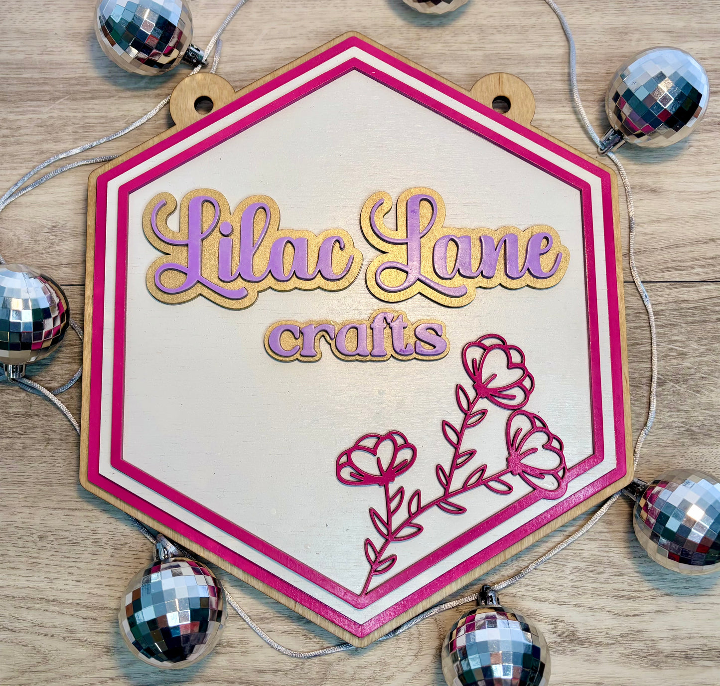 “Lilac Lane” Custom Hanging Sign - Vendor Sign
