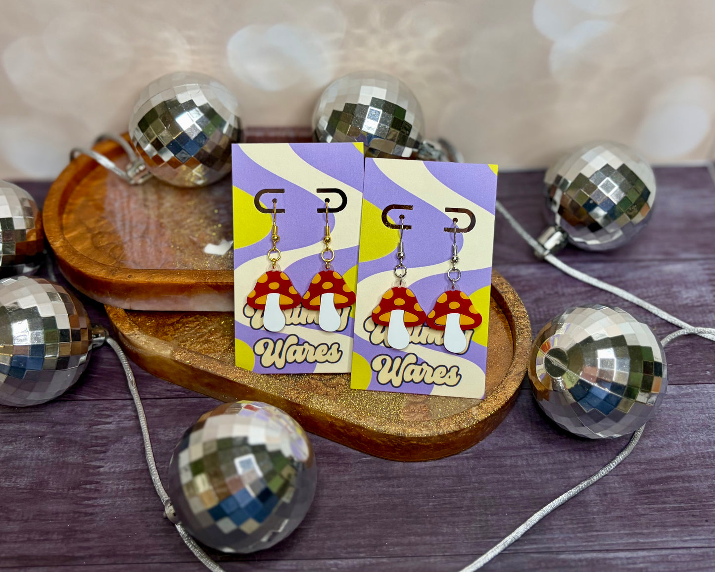 Retro Mush Dangles - Acrylic Earrings
