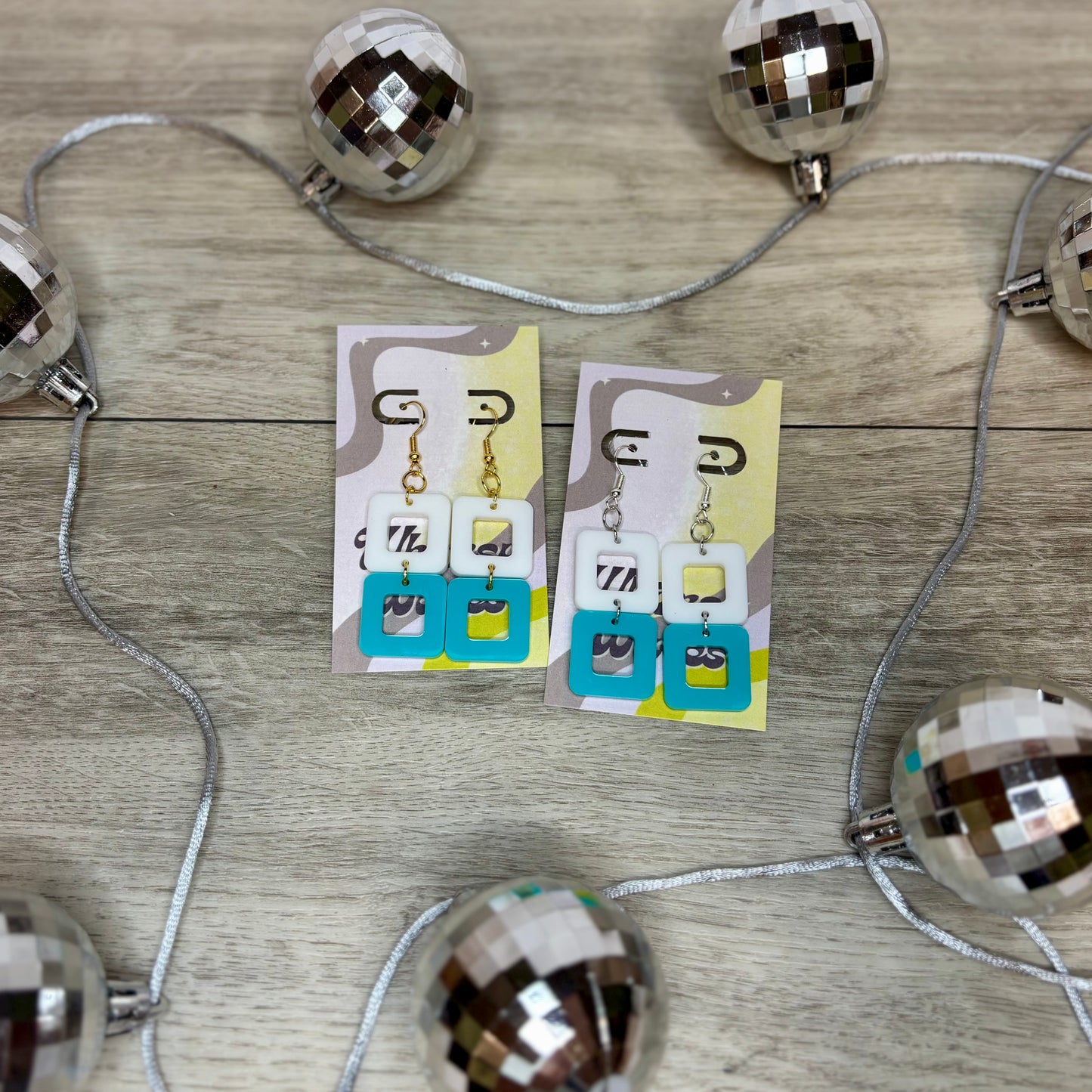 Whimsy Squared Dangles - Acrylic Earrings
