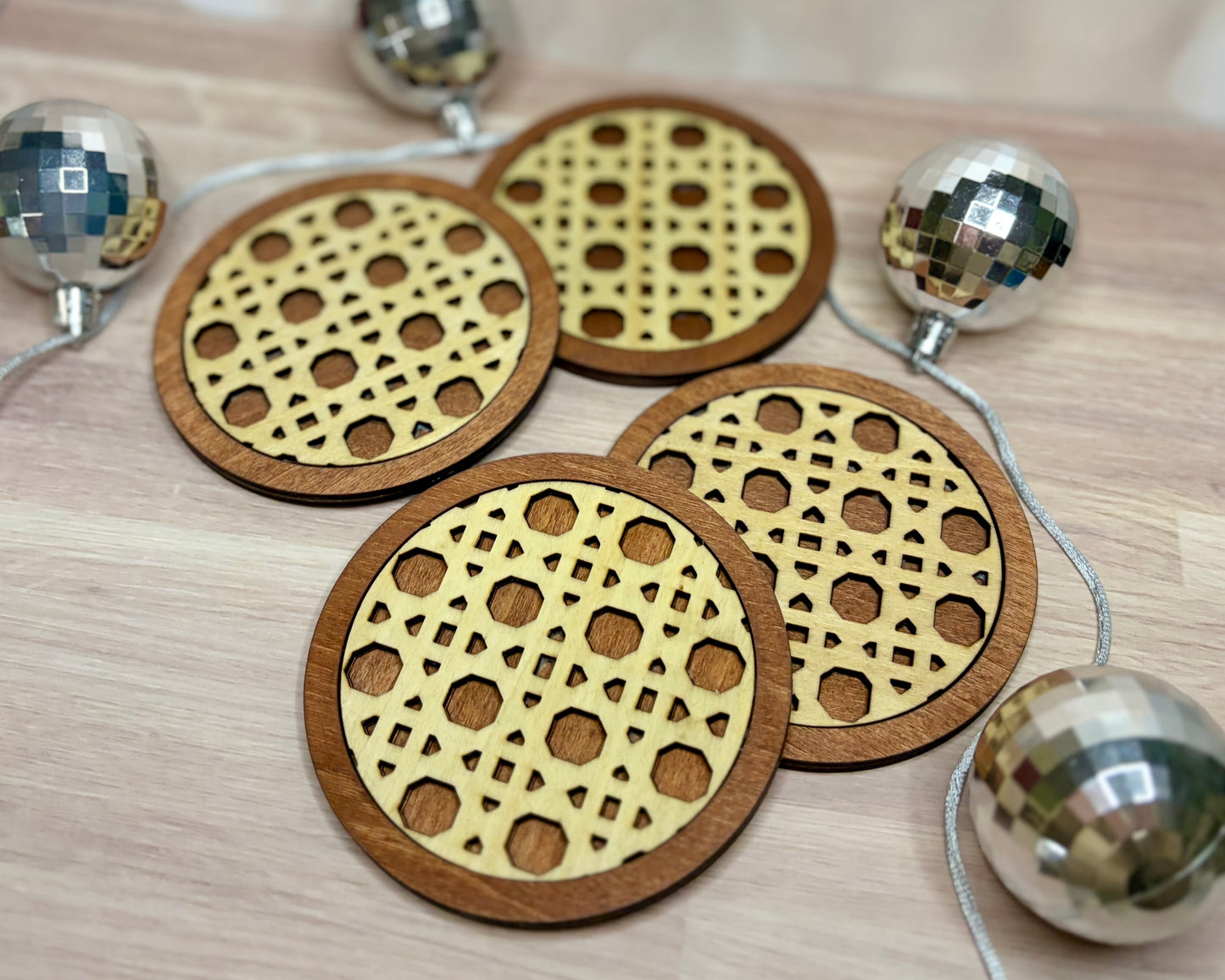 Made to Order Rattan Coaster Set - Wood Coasters