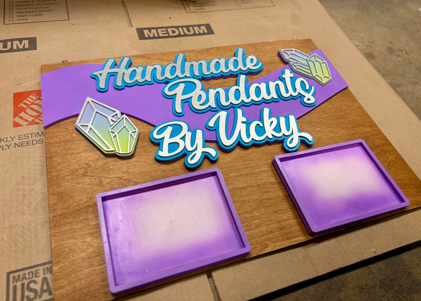 “Pendants By Vicky” - Custom Vendor Sign