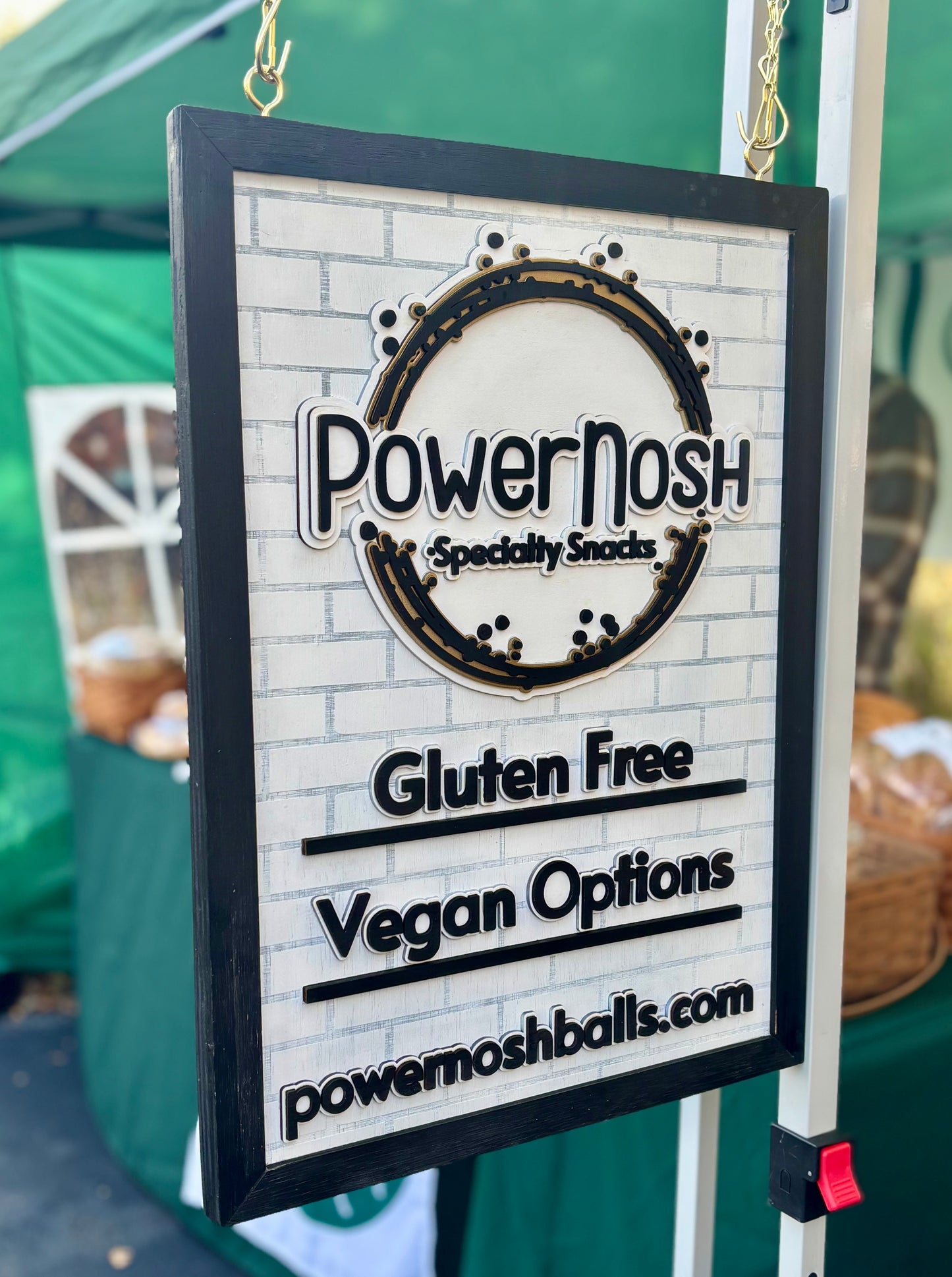 “Power Nosh” Custom Hanging Sign - Vendor Sign