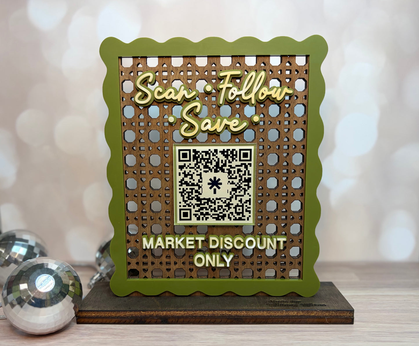 “Scan, Follow, Save” Custom QR Code Sign - Vendor Sign