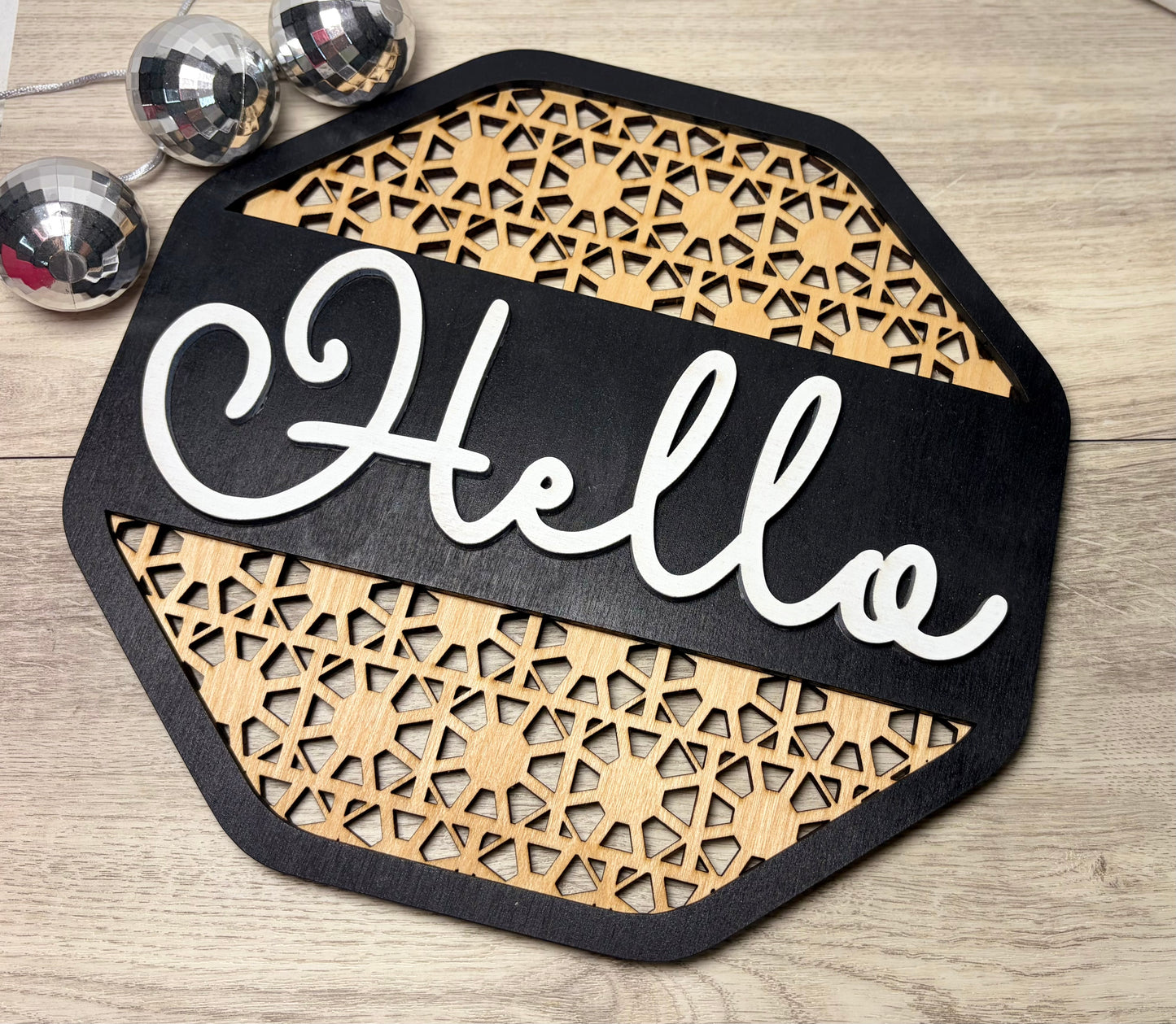 “Hello” Geometic Sign - Wall Decor