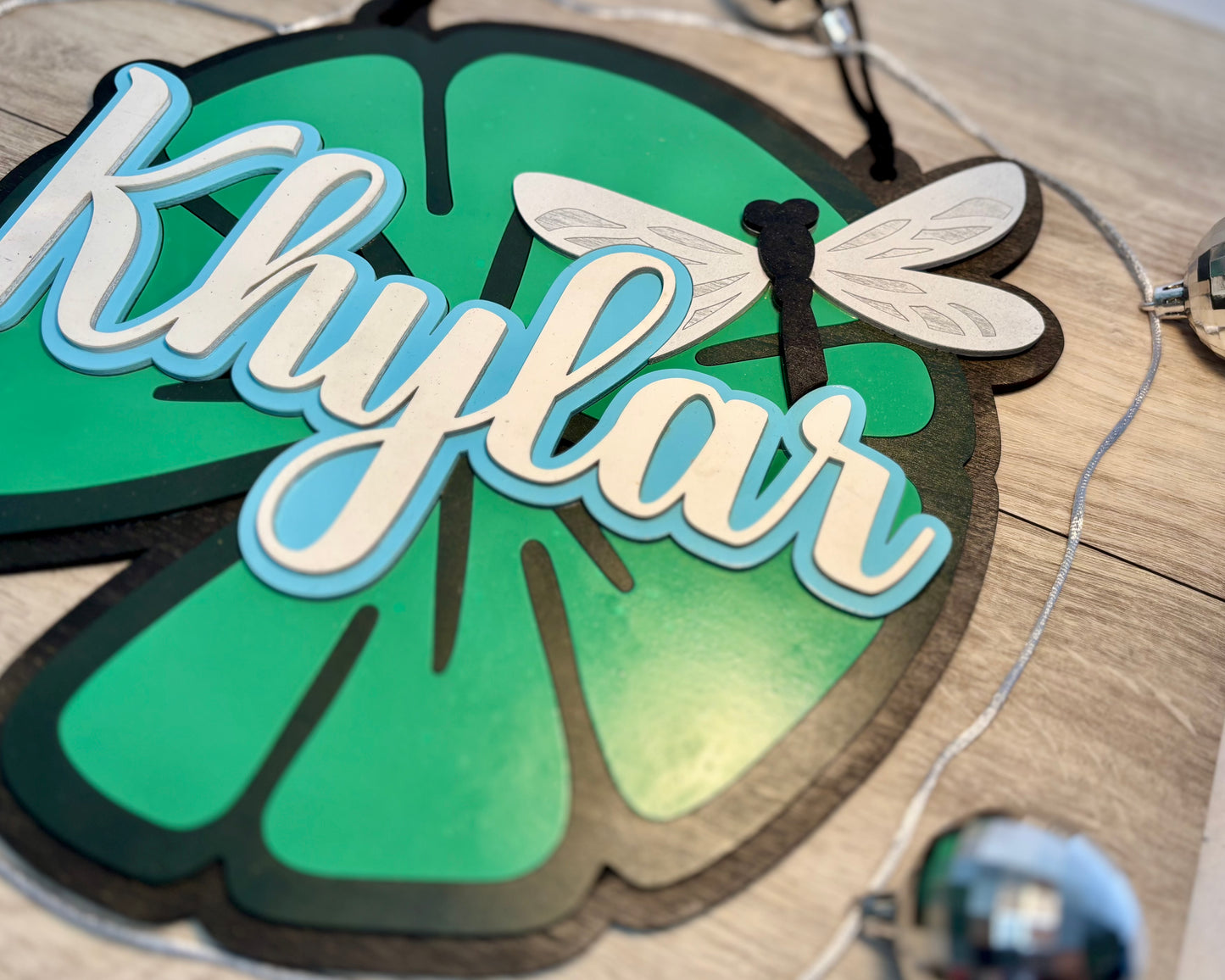 Custom Sign - Lily Pad & Dragonfly