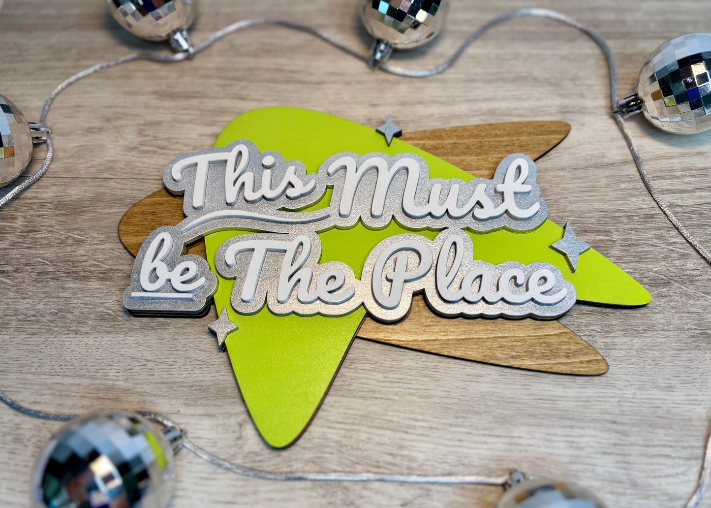 “This Must Be The Place” Boomerang Sign - Wall Decor