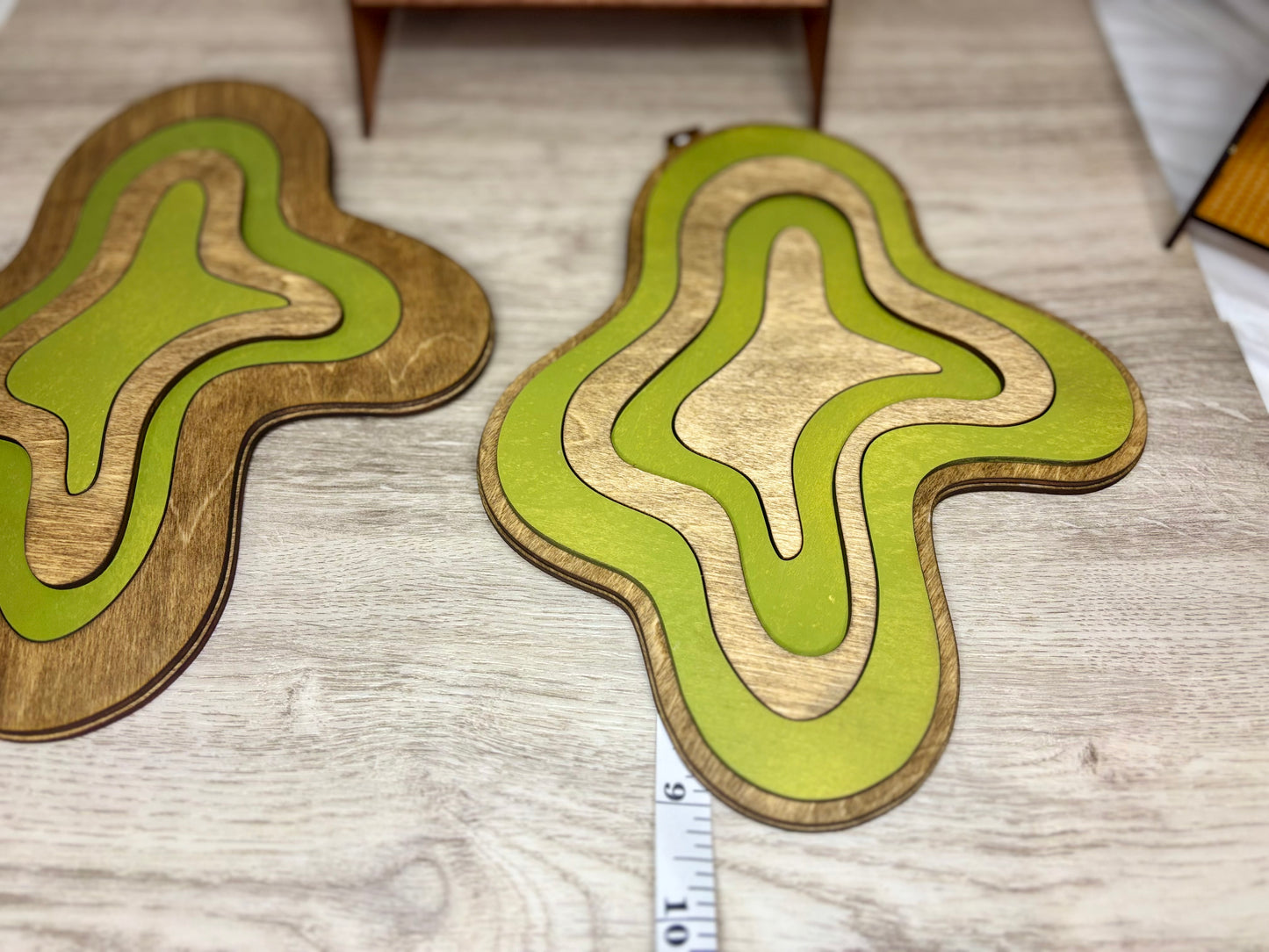 Green Retro Squiggle Set - Wall Decor