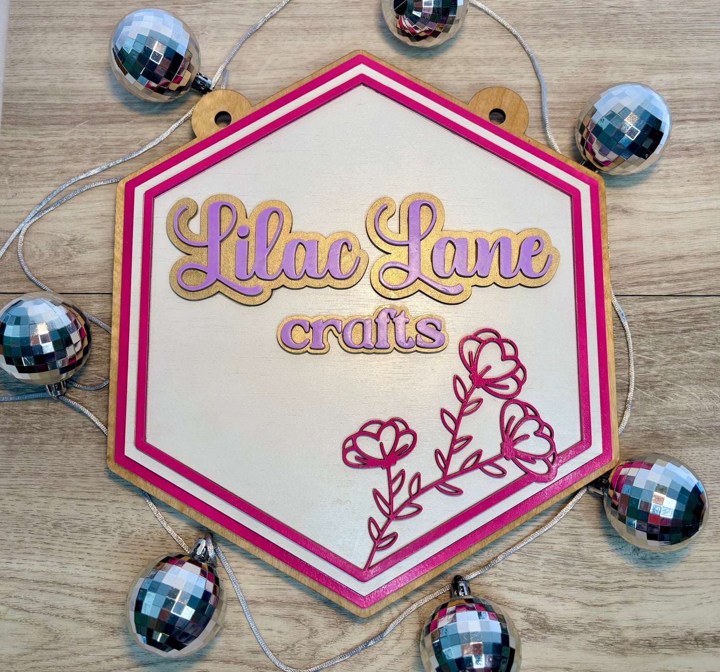 “Lilac Lane” Custom Hanging Sign - Vendor Sign