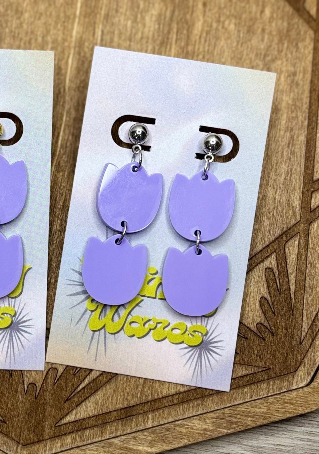 Tulip Double Dangles - Acrylic Earrings