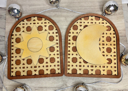 Sun & Moon Rattan Arch Set - Wall Decor