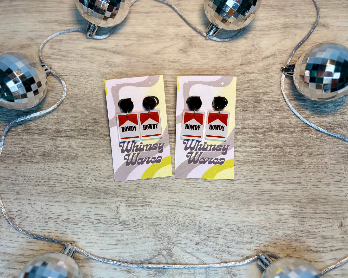 Howdy Reds Drop Dangles - Acrylic Earrings