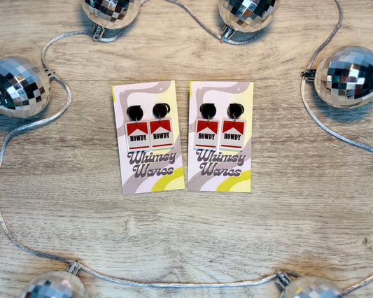 Howdy Reds Drop Dangles - Acrylic Earrings
