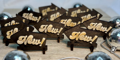 Custom “New!” Arrows - Mini Standing Signs