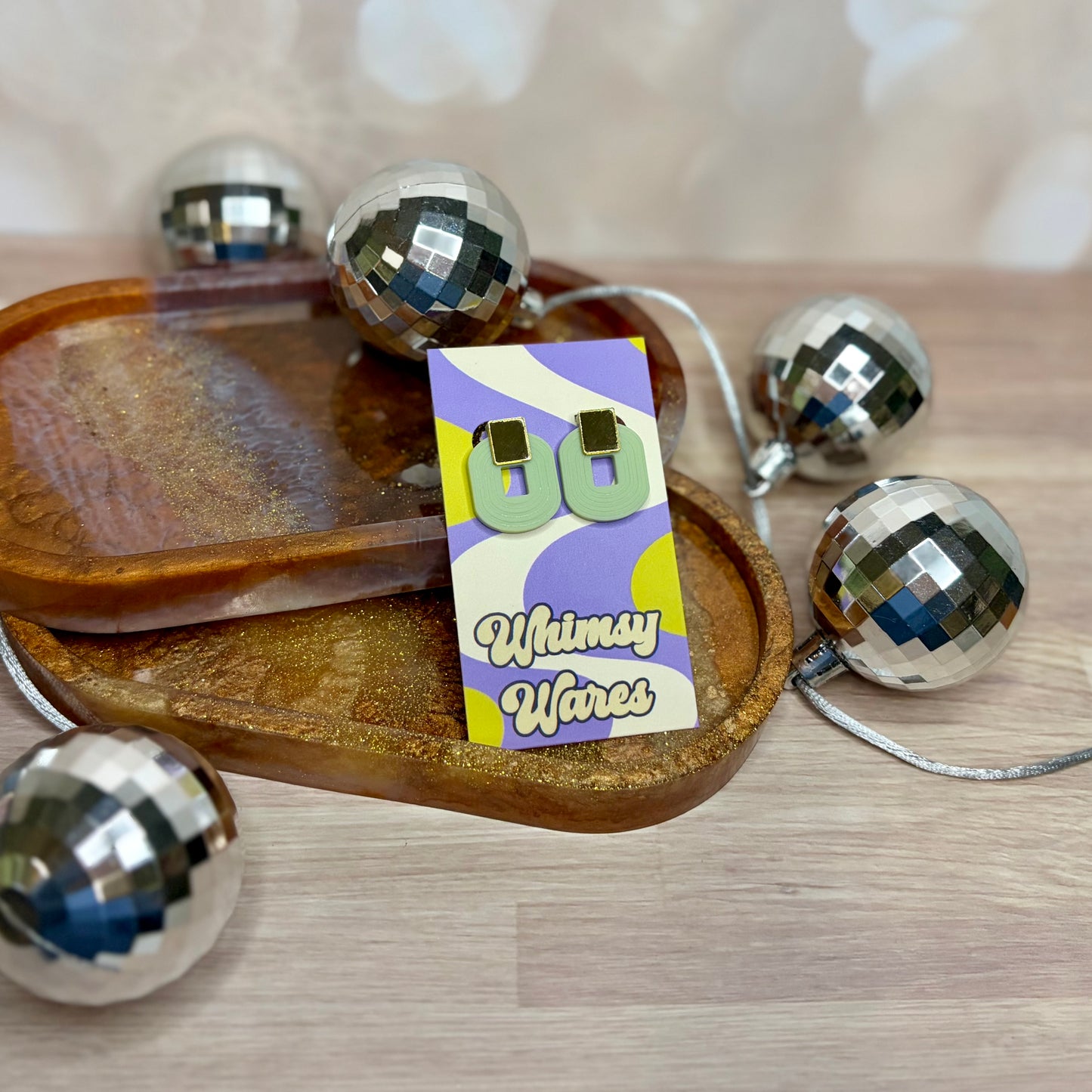 Deco Mirror Studs - Acrylic Earrings