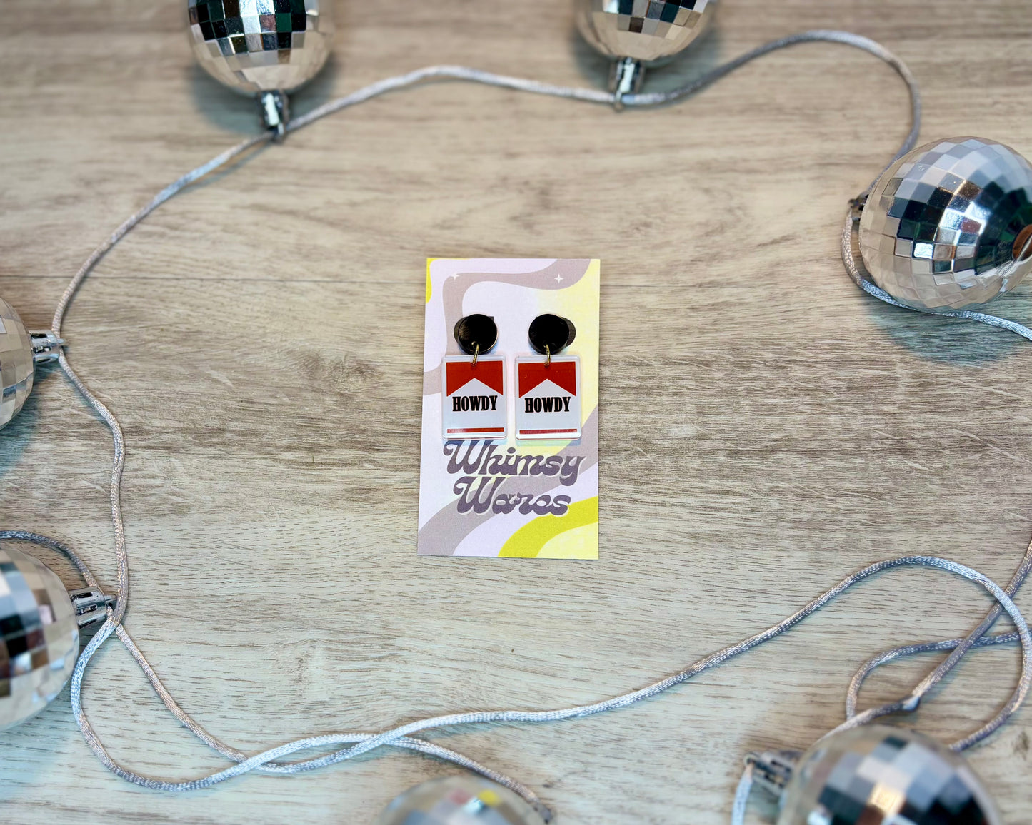 Howdy Reds Drop Dangles - Acrylic Earrings