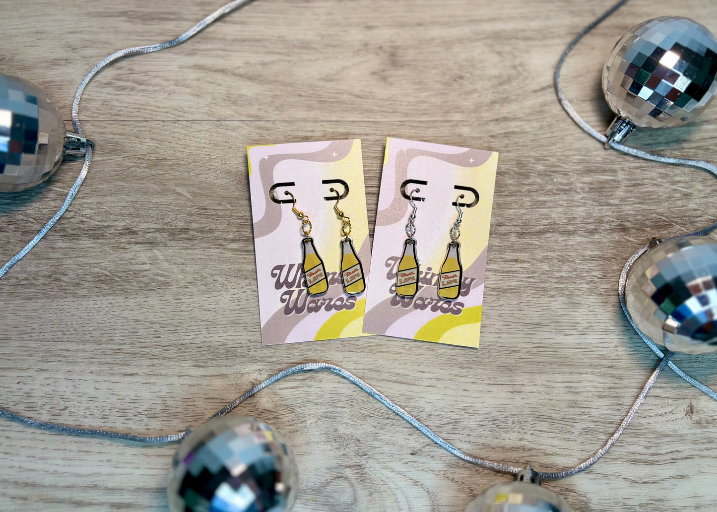 “That’s Life” Beer Dangles - Acrylic Earrings