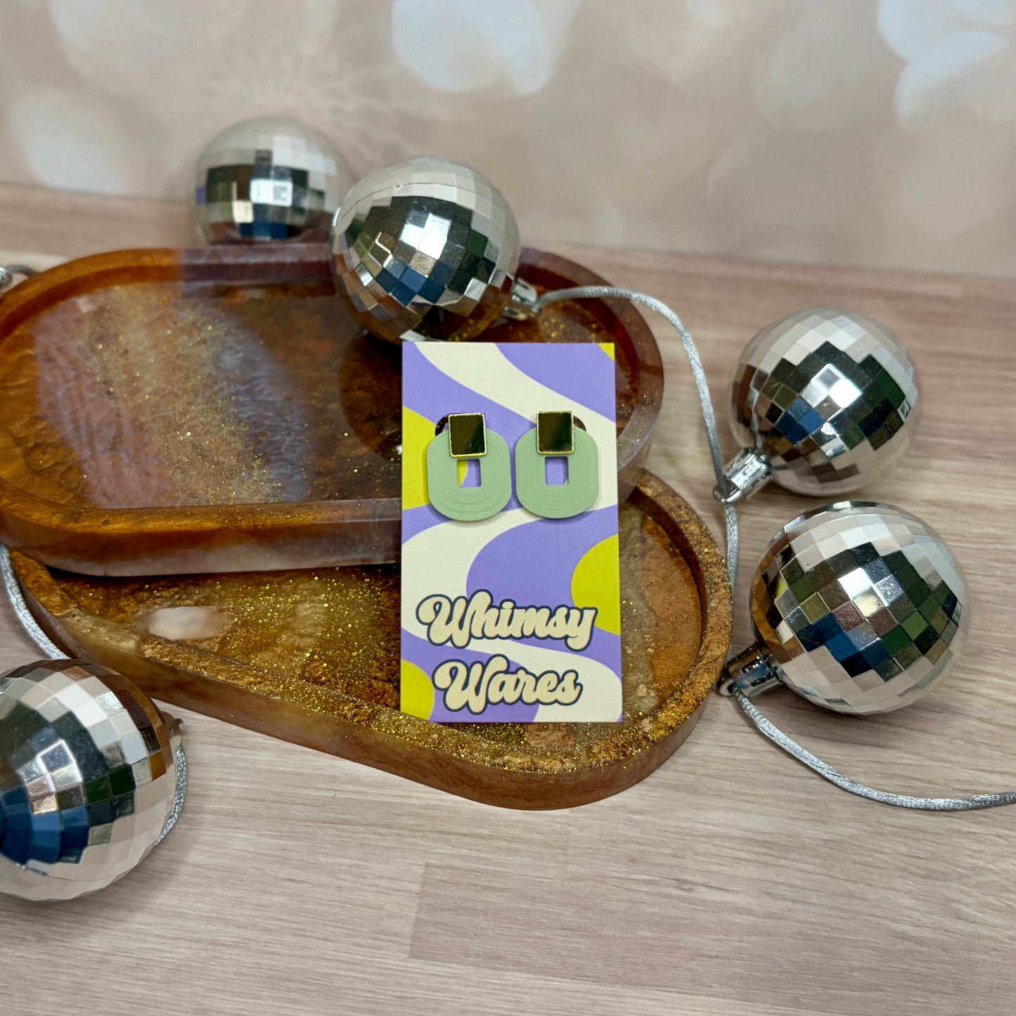 Deco Mirror Studs - Acrylic Earrings