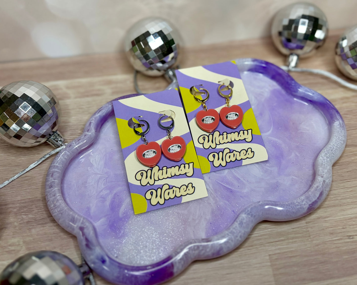 Pocket Doll Locket Huggies - Acrylic Earrings
