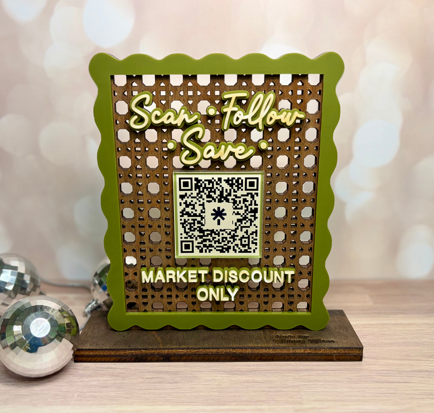 “Scan, Follow, Save” Custom QR Code Sign - Vendor Sign
