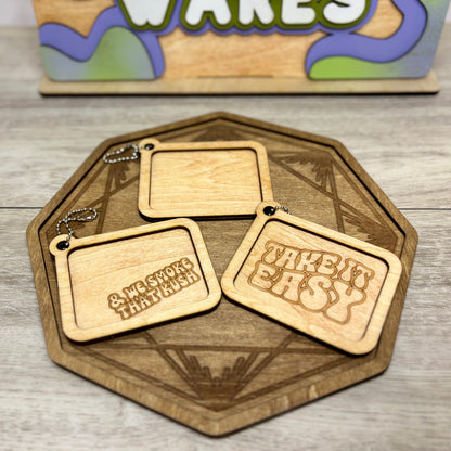 “Mini Trays” KEYCHAINZ - Natural Wood Keychain