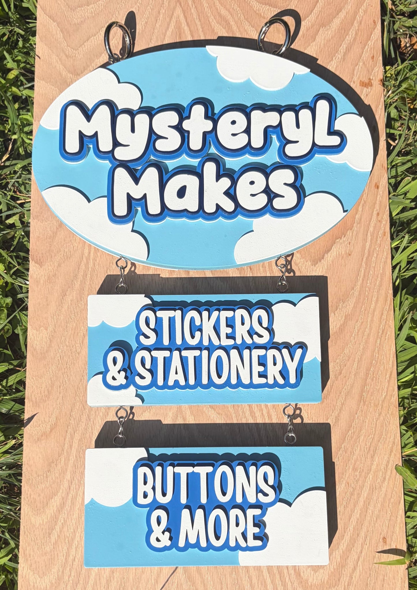 “Mysteryl Makes” Custom Hanging Sign - Vendor Sign