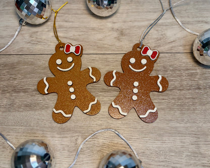 Glitter Gingerbread Ornaments - Wood Ornaments