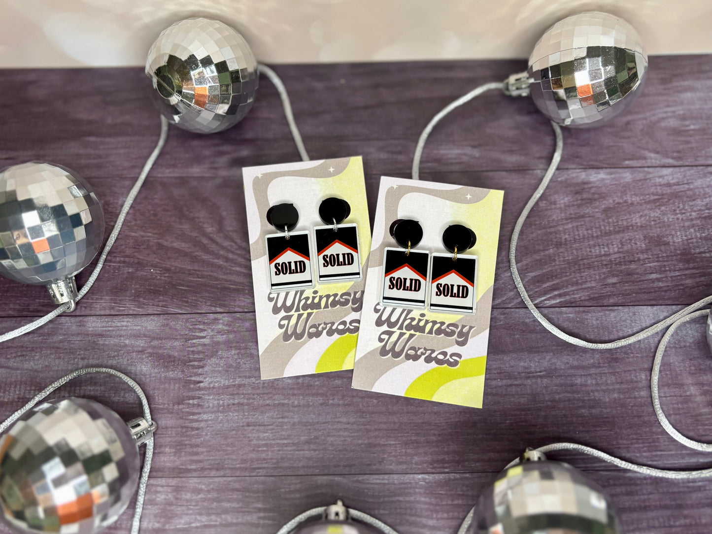 Solid Burn Drop Dangles - Acrylic Earrings