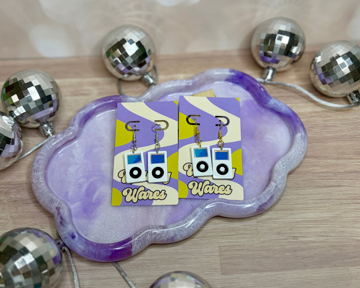 Music Player Dangles - Acrylic Earrings