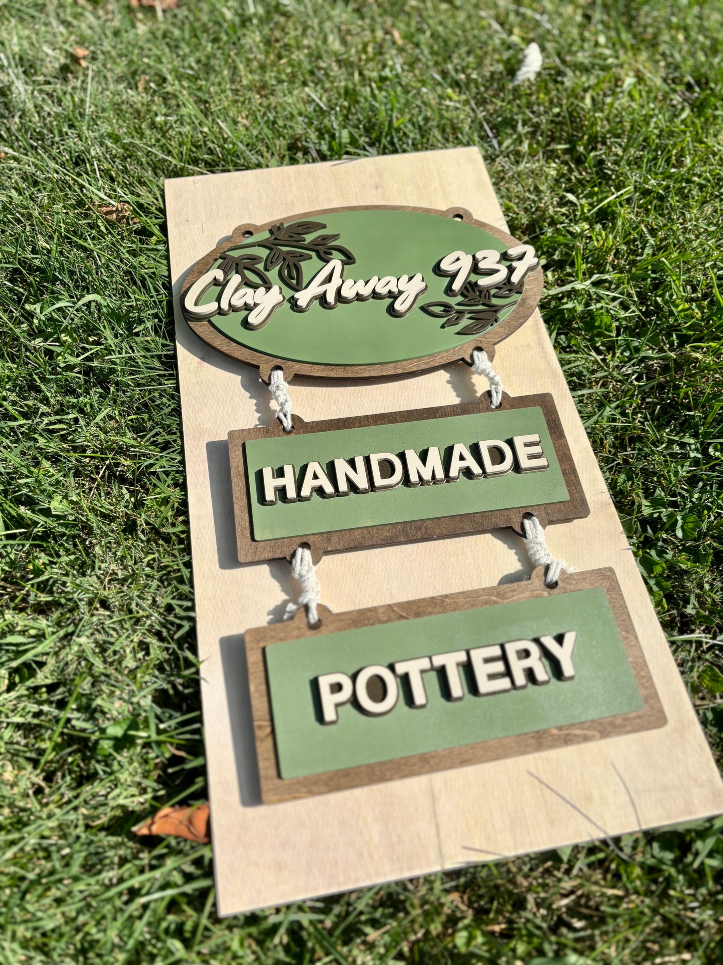 “Clay Away” Custom Hanging Sign & Checkout Stand - Vendor Sign