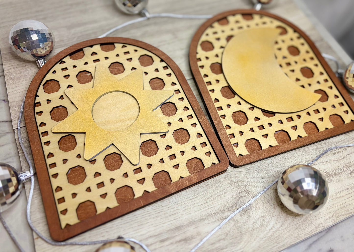 Sun & Moon Rattan Arch Set - Wall Decor