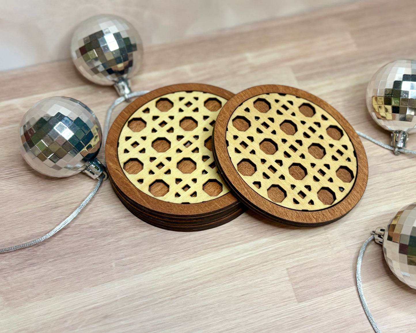 Made to Order Rattan Coaster Set - Wood Coasters