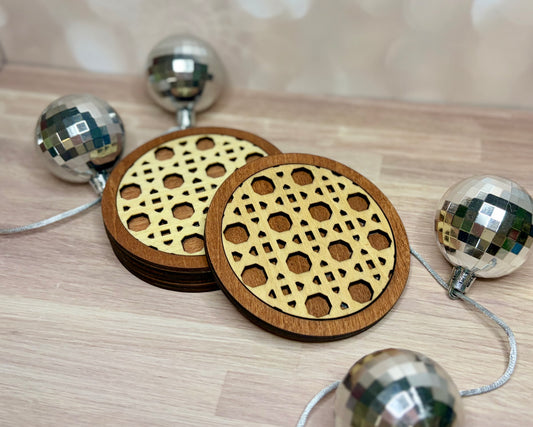 Made to Order Rattan Coaster Set - Wood Coasters