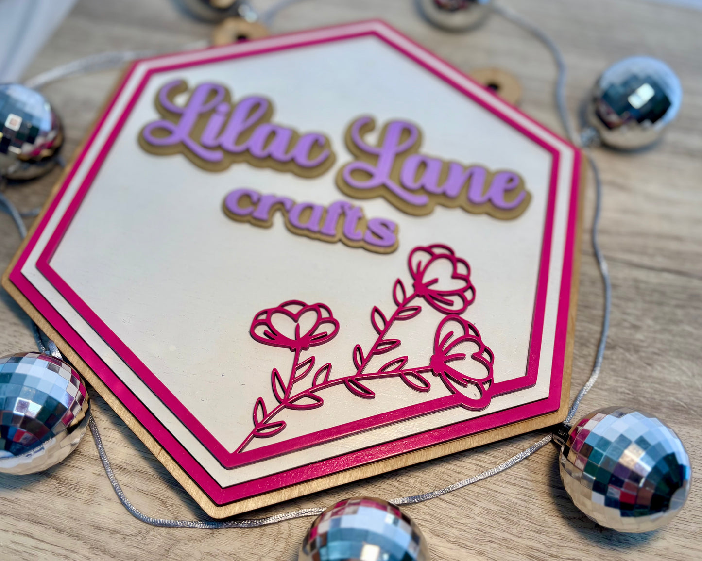 “Lilac Lane” Custom Hanging Sign - Vendor Sign